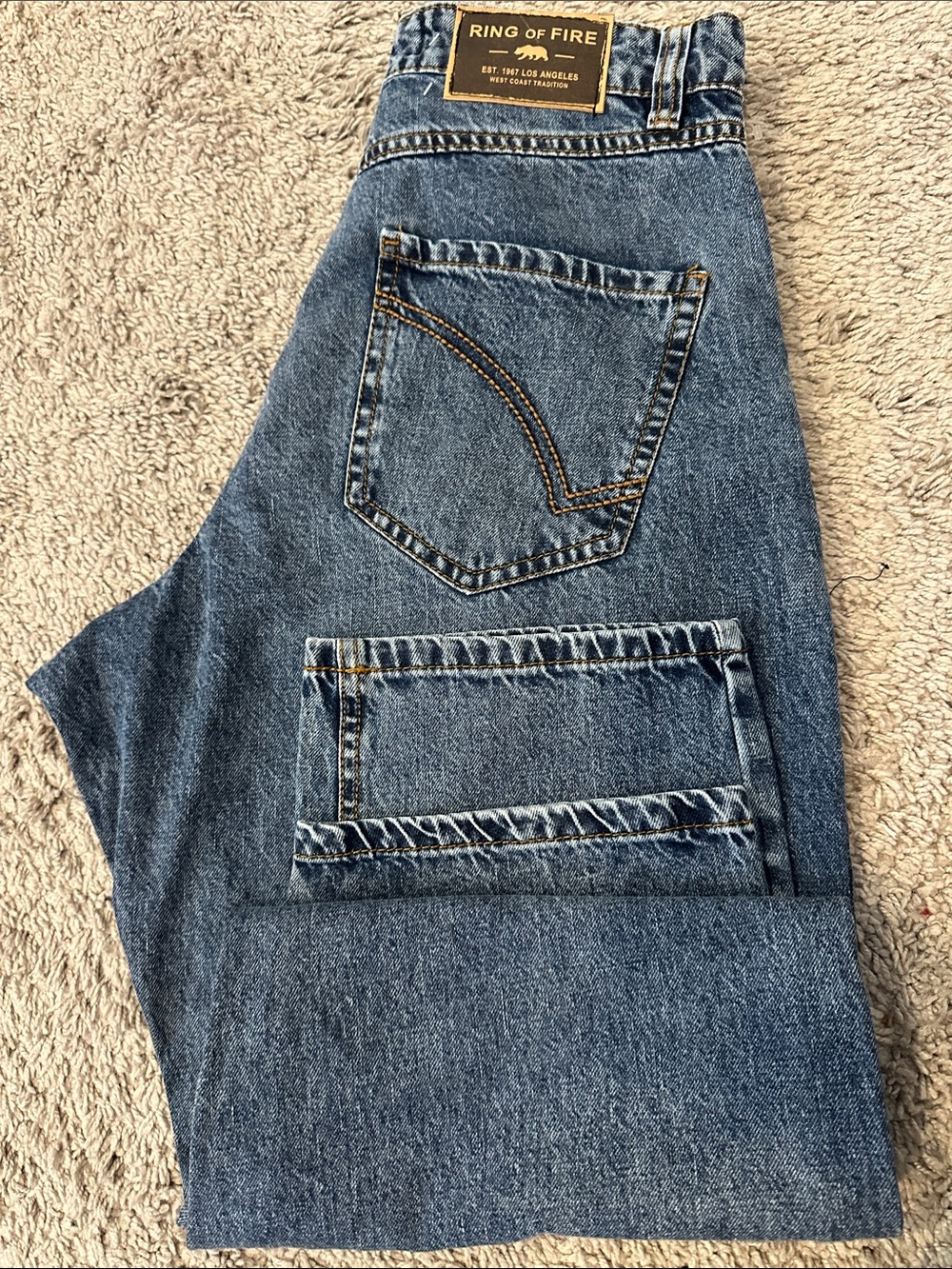 NWT Ring of Fire Men’s Slim Straight Jeans Medium Stonewash Denim 28x30